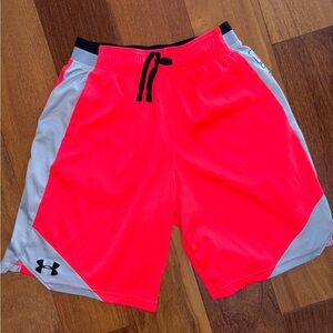 Under Armour kids  Bright orange and Gray Athletic Shorts